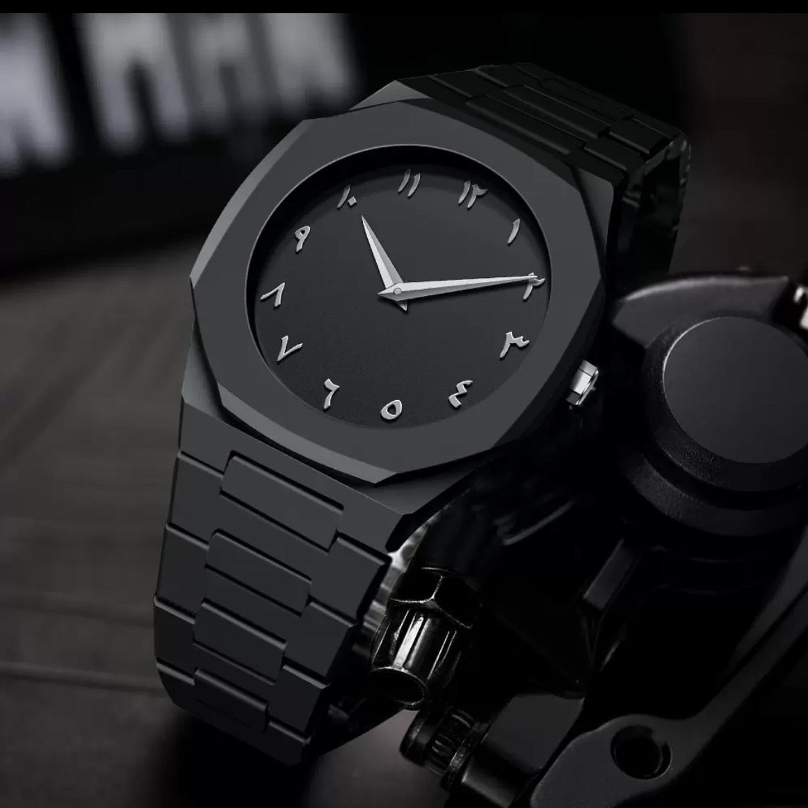 Arabic Black Luxury Watch