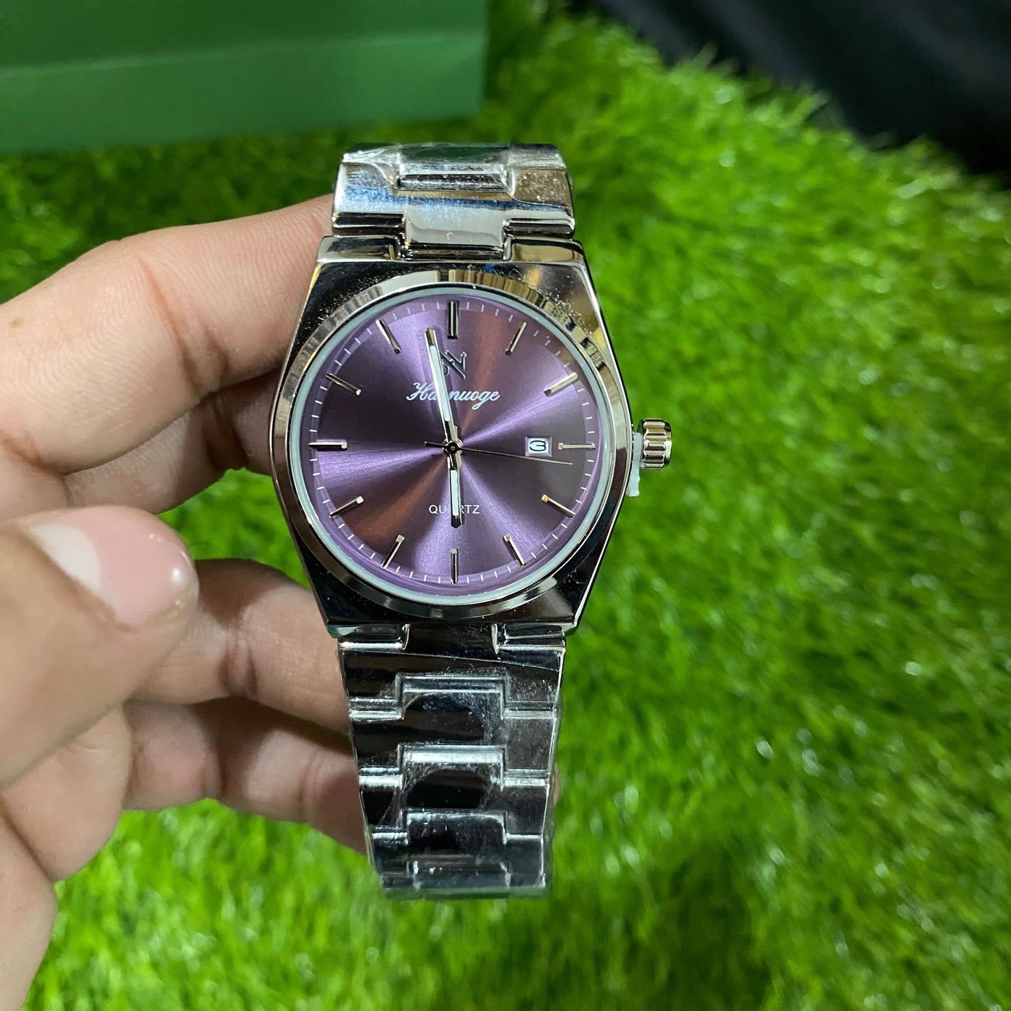 Haonuoge PRX Silver Stainless steel Watch Purple Dial
