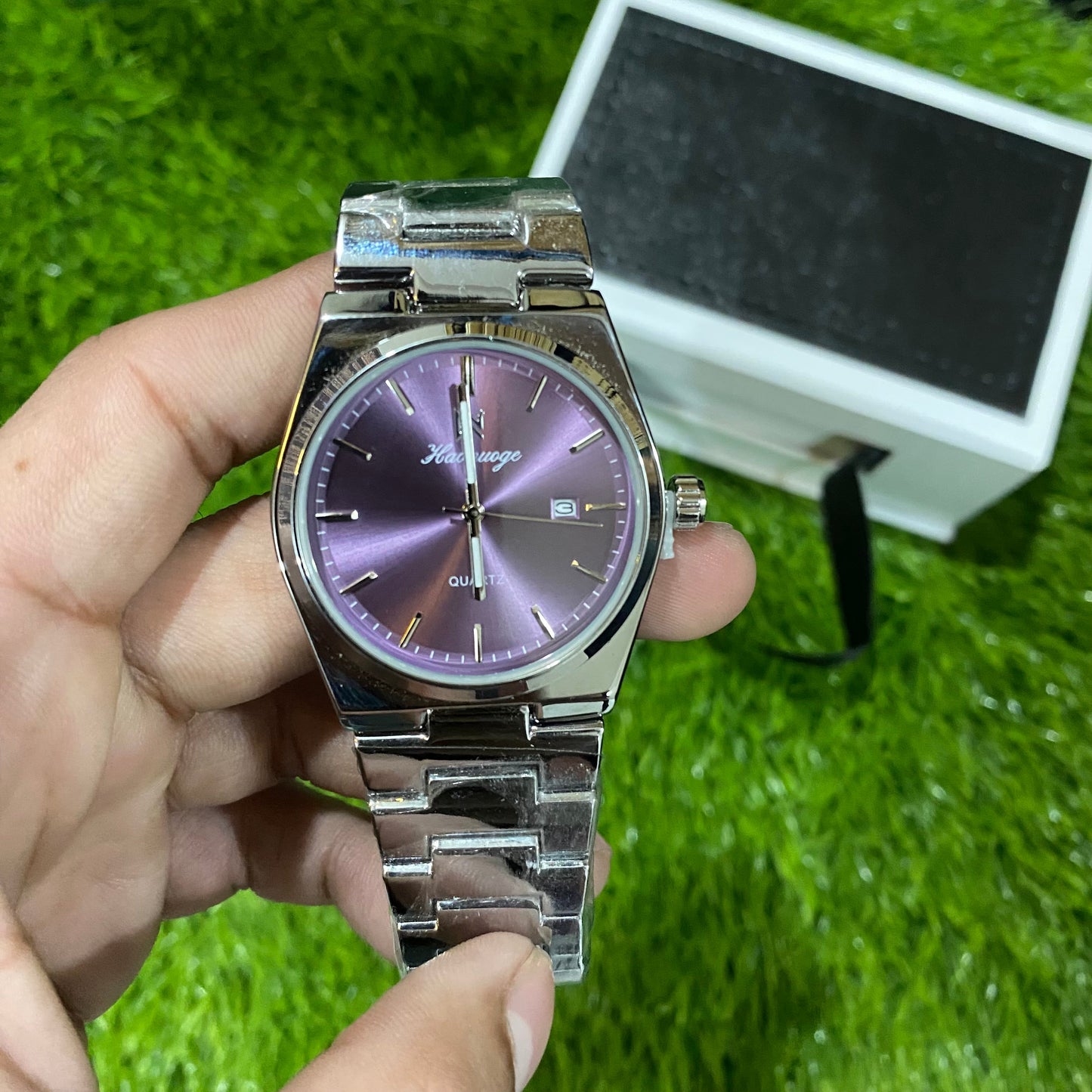 Haonuoge PRX Silver Stainless steel Watch Purple Dial