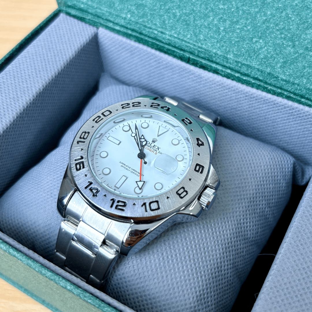 XEON Rlx Explorer II | Oyster Chain | Stainless Steel | White Dial