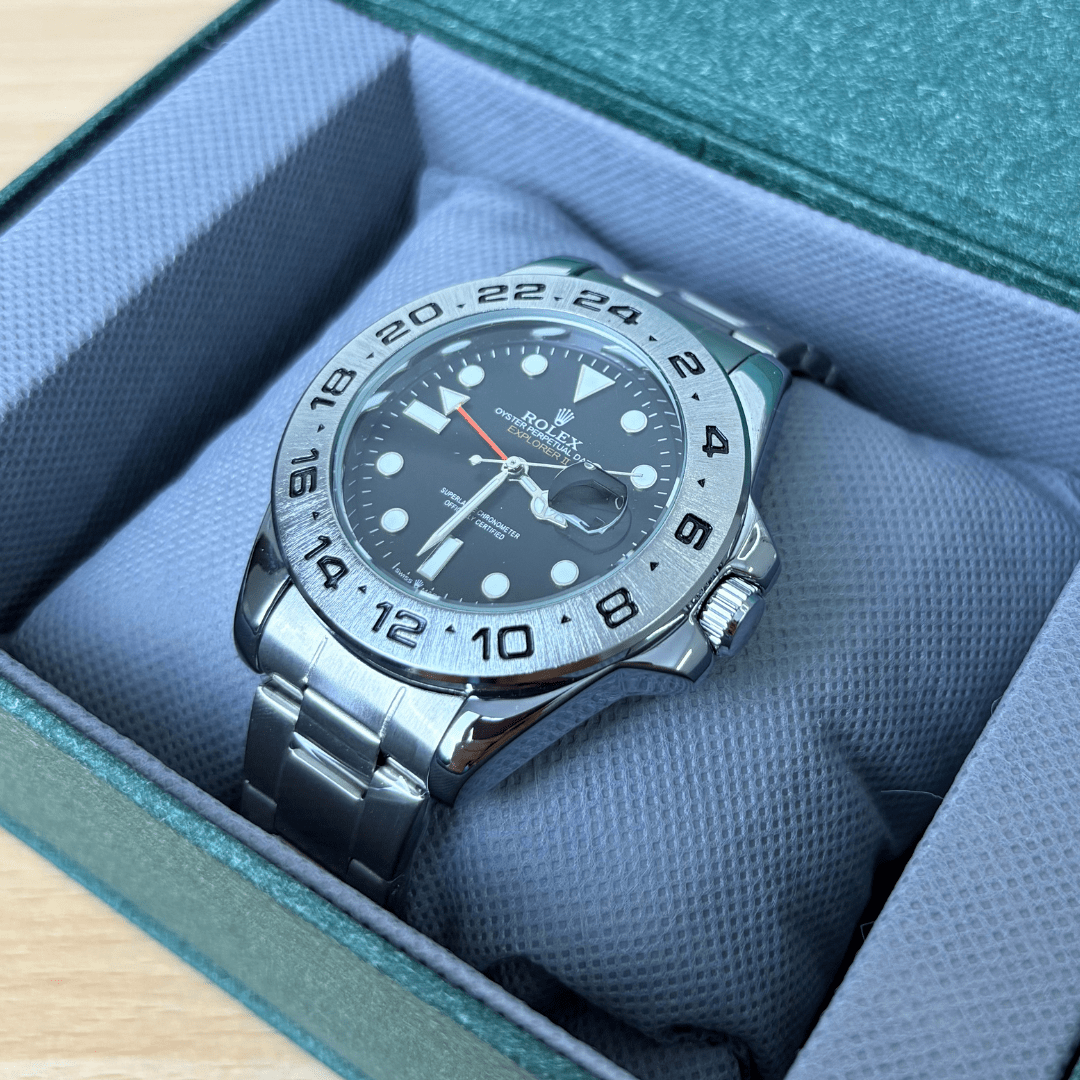 XEON Rlx Explorer II | Oyster Chain | Stainless Steel | Black Dial