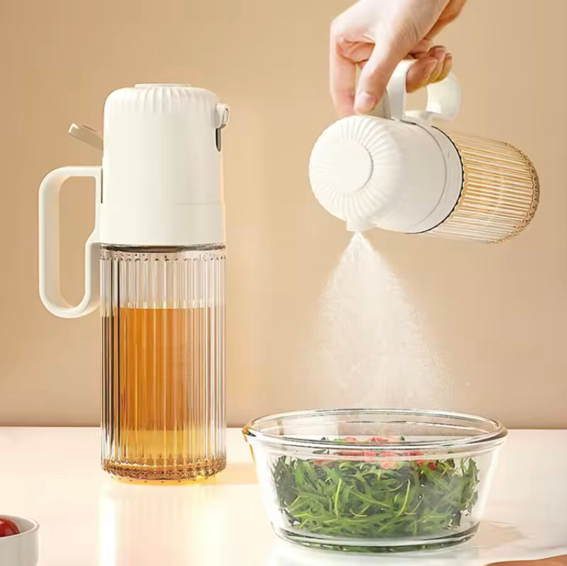 250ml Glass Spray Oil Bottle, Kitchen Oil Misting Spray Bottle, Pressure Thickened Leak-Proof Oil Spray Bottle, Oil Dispenser Bottle