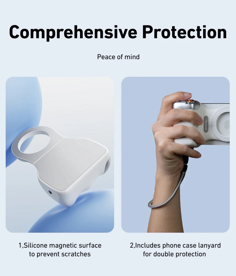 TELESIN Magnetic Phone Camera Shoot Hand Grip Phone Holder Shooting Aid Remote Control Handle for Iphone HUAWEI SAMSUNG Phone