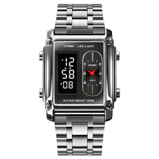 Original SKMEI - 3 Time - Water Resistant (30M) - Silver
