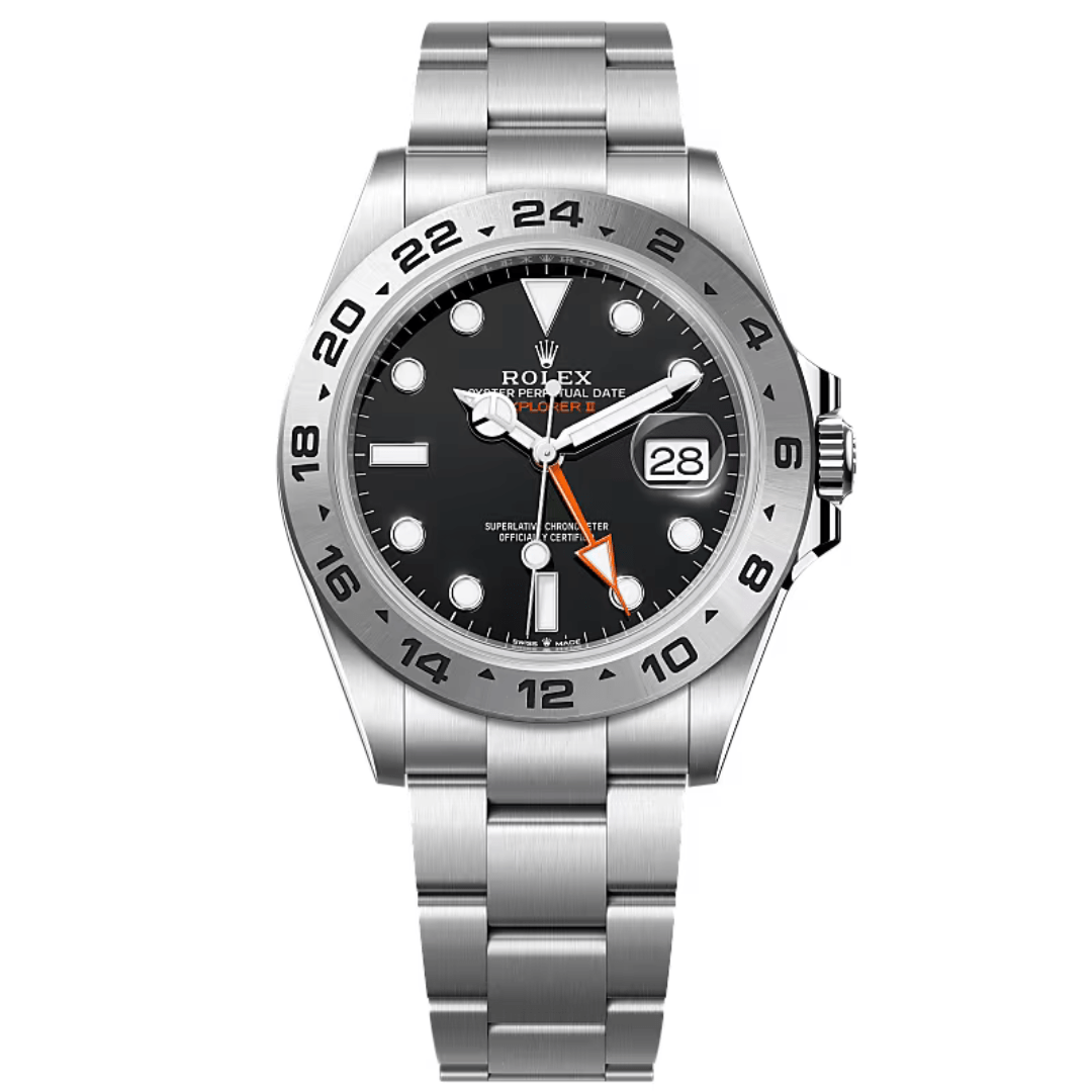 XEON Rlx Explorer II | Oyster Chain | Stainless Steel | Black Dial