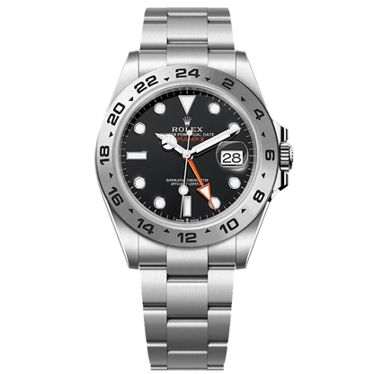 XEON Rlx Explorer II | Oyster Chain | Stainless Steel | Black Dial