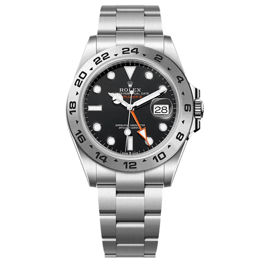 XEON Rlx Explorer II | Oyster Chain | Stainless Steel | Black Dial