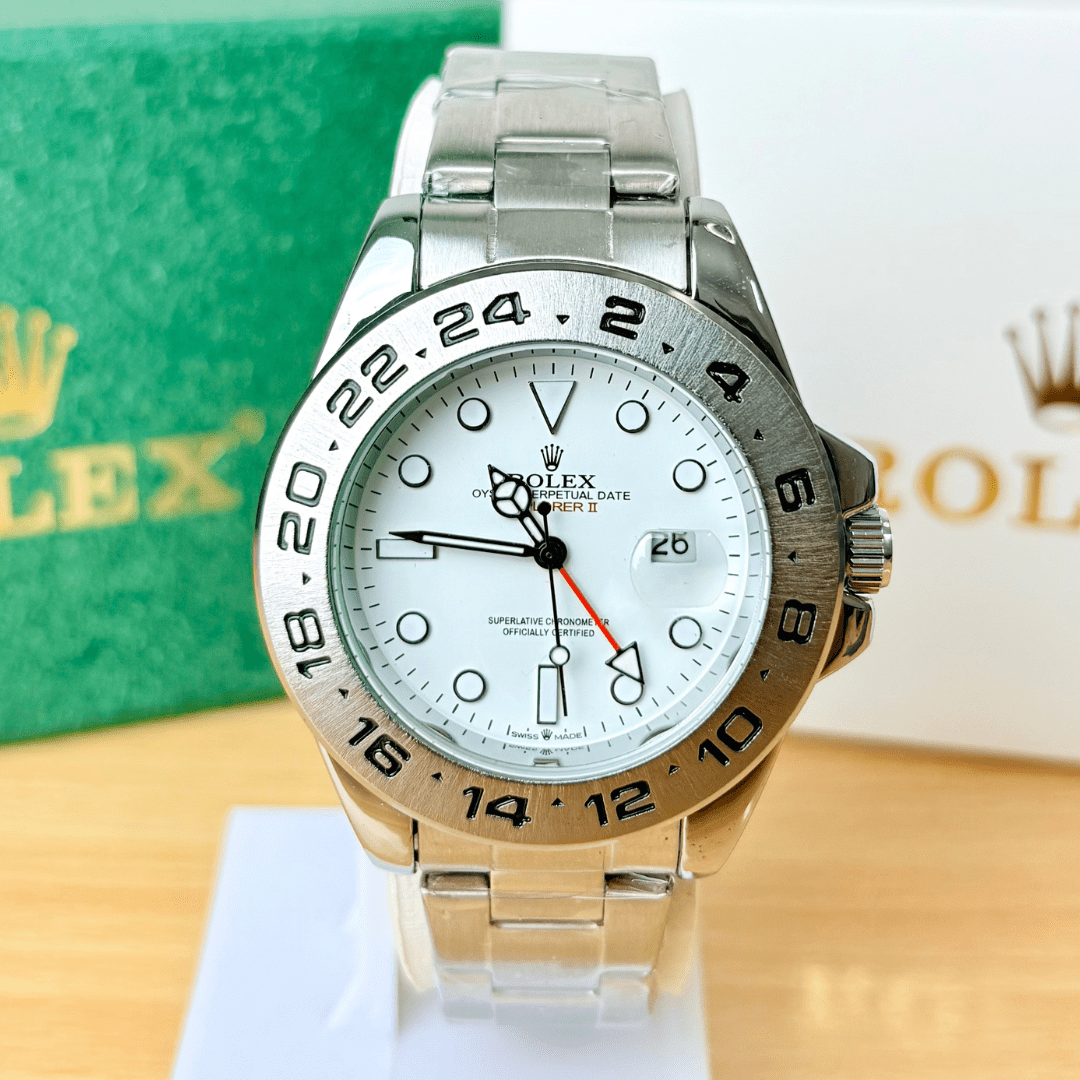 XEON Rlx Explorer II | Oyster Chain | Stainless Steel | White Dial