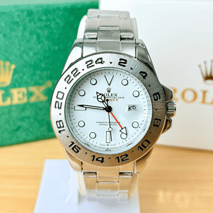 XEON Rlx Explorer II | Oyster Chain | Stainless Steel | White Dial