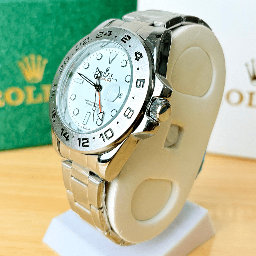 XEON Rlx Explorer II | Oyster Chain | Stainless Steel | White Dial