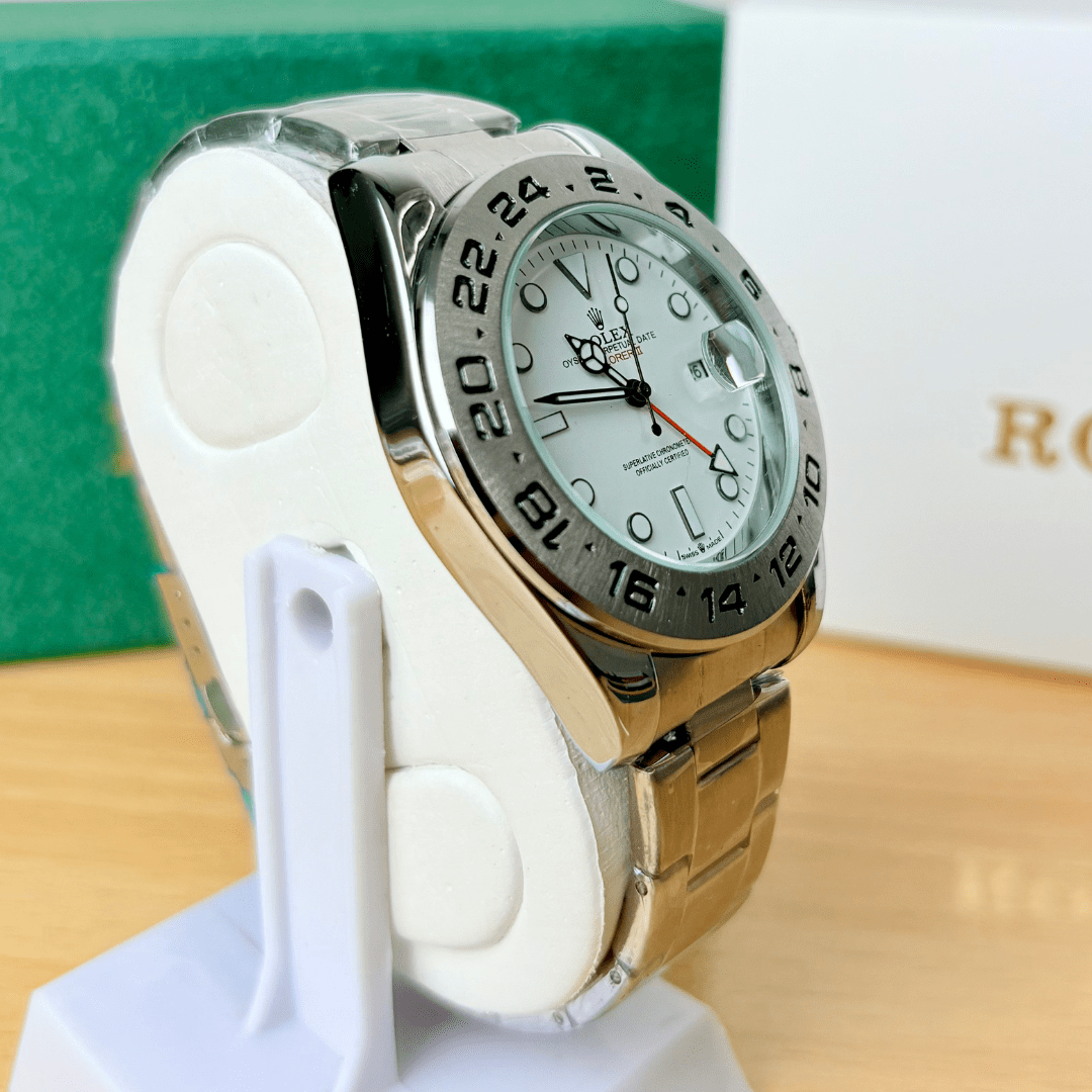 XEON Rlx Explorer II | Oyster Chain | Stainless Steel | White Dial