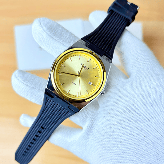 Tissot PRX - Golden Dial - Black Rubber Strap