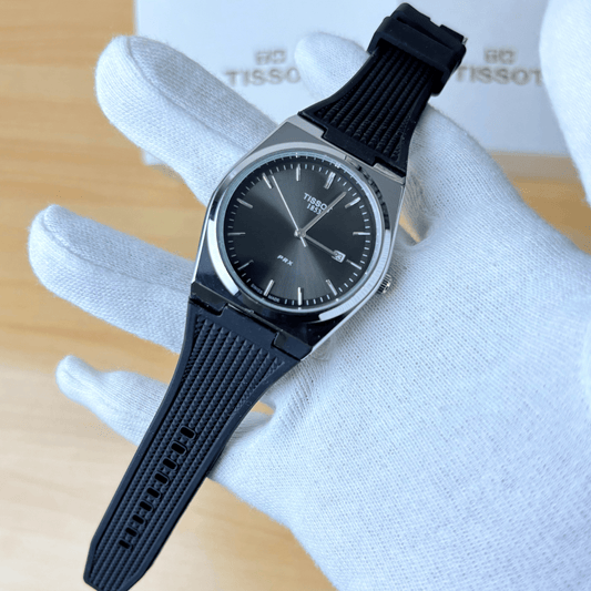 Tissot PRX - Black Dial - Black Rubber Strap