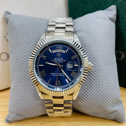 XEON RLX Day-Date - 40MM - Fluted bezel Navy Blue Dial