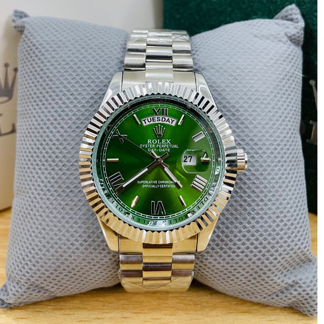 XEON RLX Day-Date - 40MM - Fluted bezel Olive Green Dial