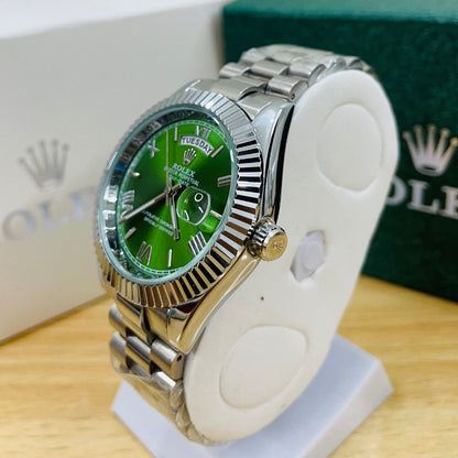 XEON RLX Day-Date - 40MM - Fluted bezel Olive Green Dial