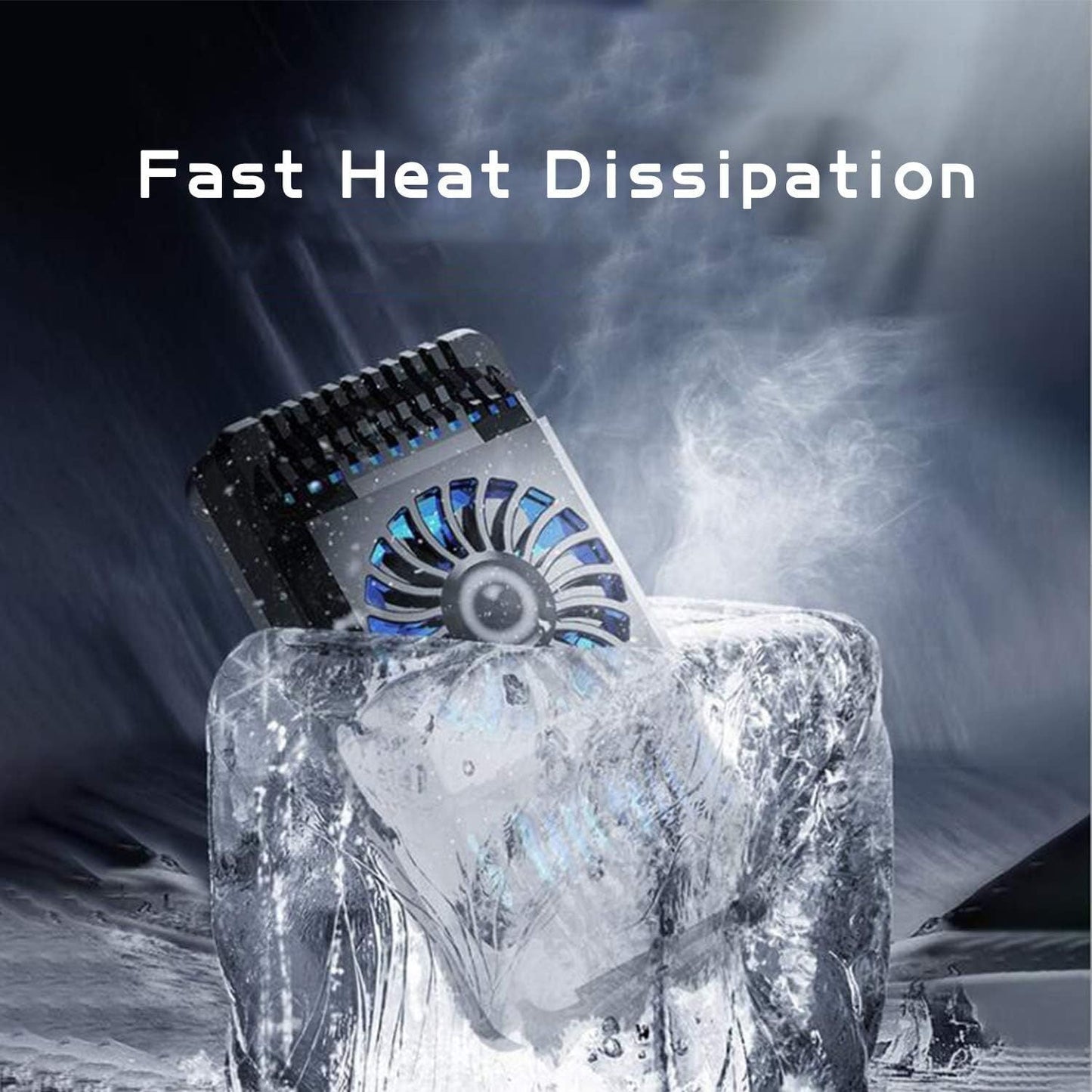 Z16 Mobile Cooler Radiator Stretchable for 4.5 to 6.5 Inches Phones Semiconductor Phone Cooling Bracket with Silent Fan for Video Watchin Gaming Lives